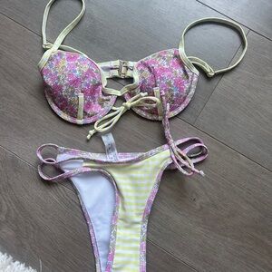 Floral and Gingham Bikini Set XXS